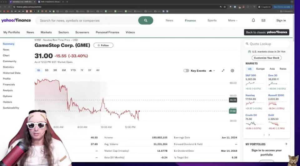 GameStop (GME) shares collapsed as "Roaring Kitty" reappears 2 GameStop (GME) shares collapsed as "Roaring Kitty" reappears image 1 GameStop (GME) shares collapsed as "Roaring Kitty" reappears
