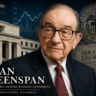 Portrait of Alan Greenspan, former Chairman of the U.S. Federal Reserve, known for shaping modern monetary policy and influencing global financial markets.