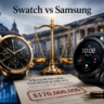 Swatch and Samsung involved in a UK trademark lawsuit over smartwatch watch-face designs.