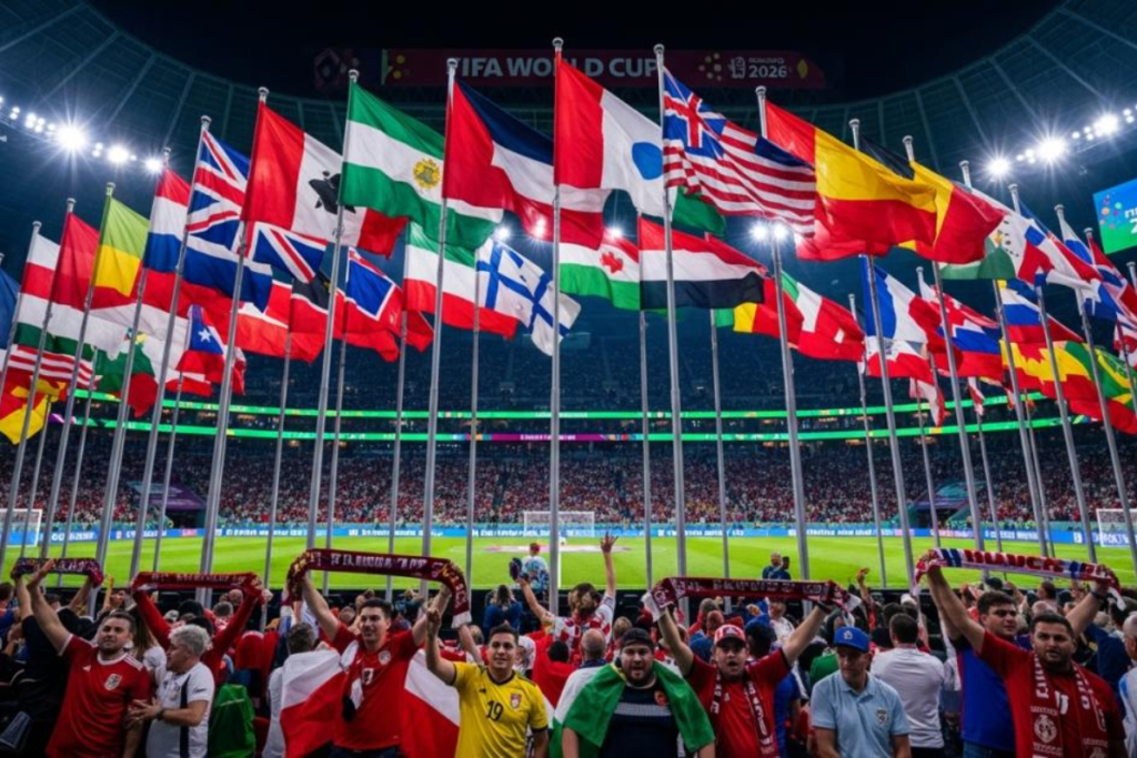 United States fans cheer during a 2026 FIFA World Cup match.