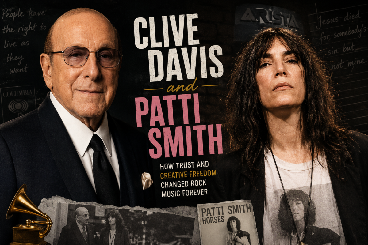 Clive Davis and Patti Smith representing creative freedom and innovation in the music industry.”