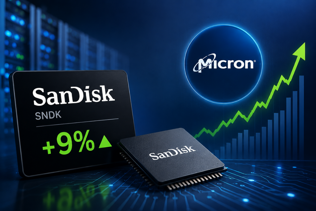 SanDisk Stock Climbs 9% Amid AI Optimism from Micron