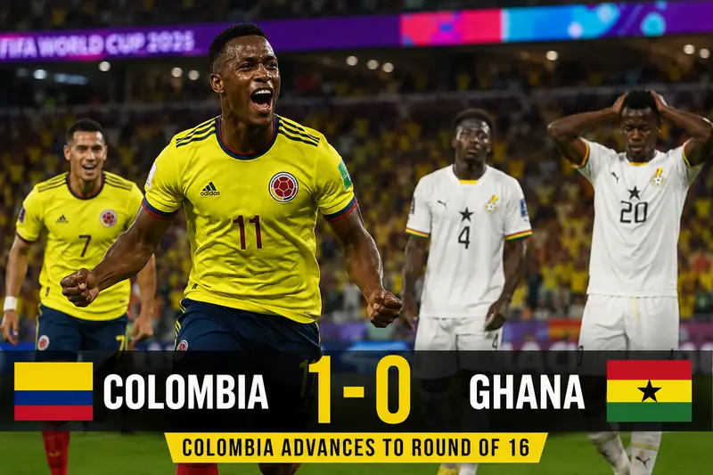 Colombia vs Ghana: Colombia Reaches World Cup Round of 16 After 1-0 Win